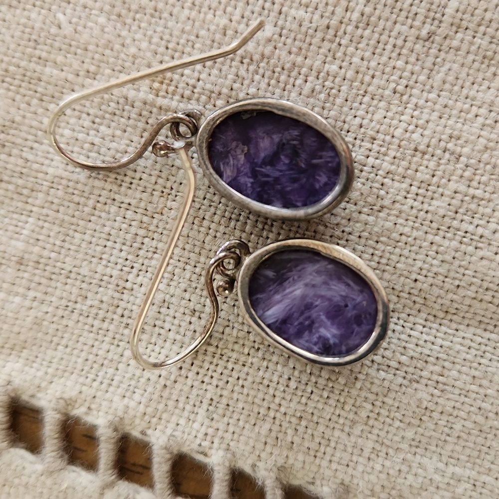 Purple Stone Earrings - image 2